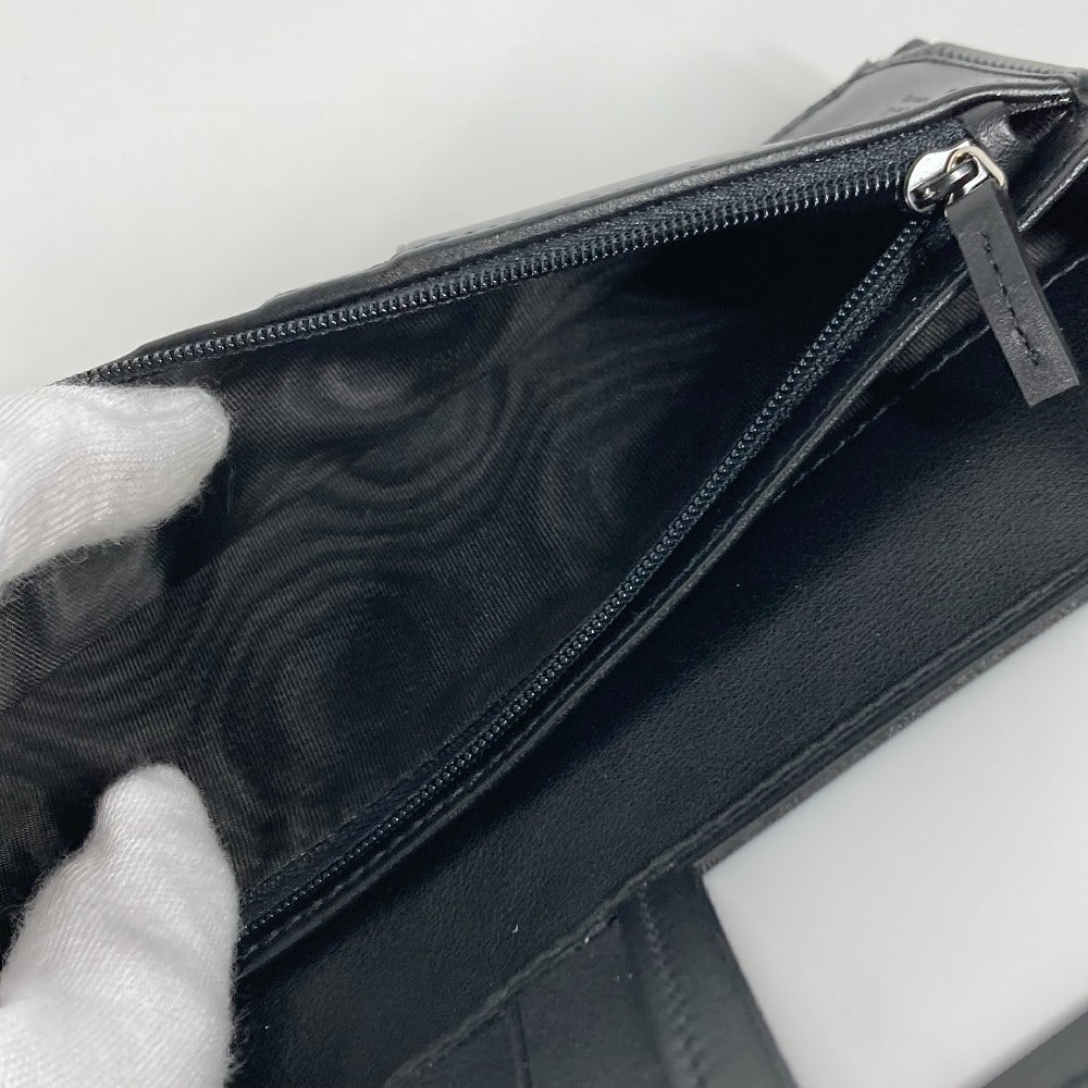 GUCCI Long Wallet Purse 544479 Sima leather black Micro Guccisima GG mens Used Authentic