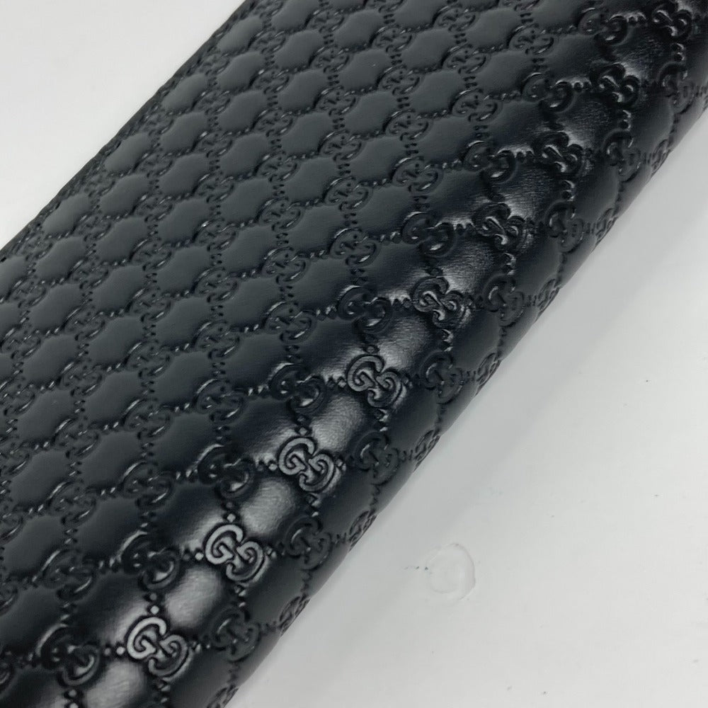 GUCCI Long Wallet Purse 544479 Sima leather black Micro Guccisima GG mens Used Authentic