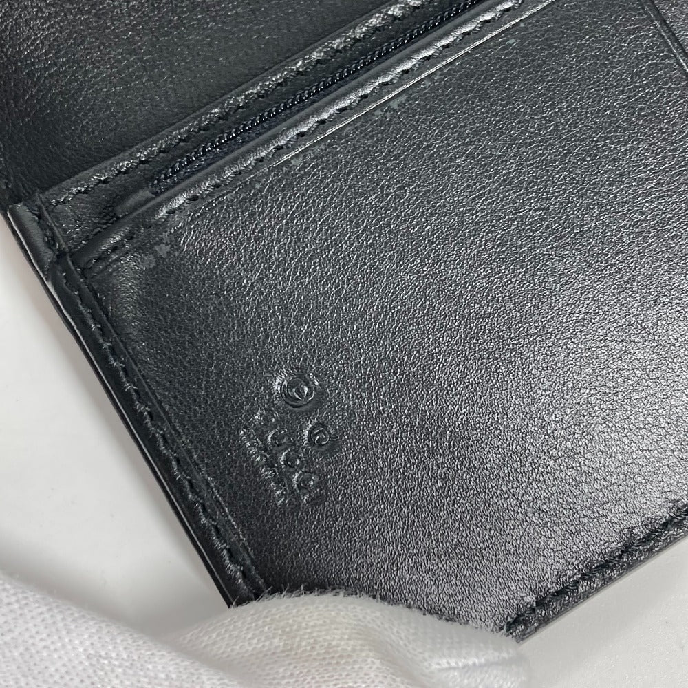GUCCI Long Wallet Purse 544479 Sima leather black Micro Guccisima GG mens Used Authentic
