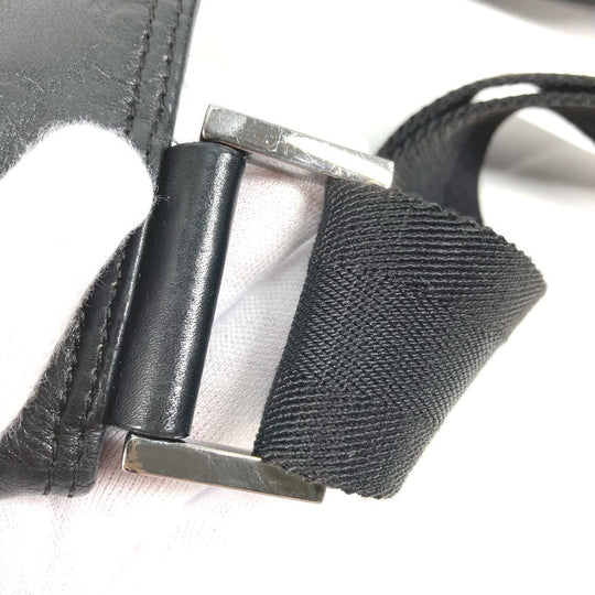 GUCCI Shoulder Bag 161822 Leather, Nylon black Guccisima GG mens Used Authentic