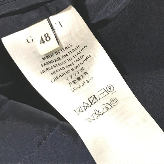 GUCCI pea coat 451131 wool Navy By color Silvi Web Ribbon mens 48 Used Authentic