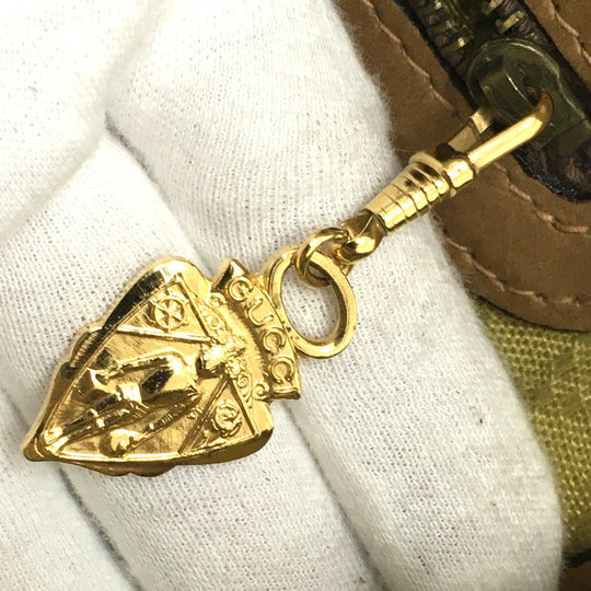 GUCCI Shoulder Bag 067 GG canvas / leather Brown Micro GG Old Gucci Women Used Authentic