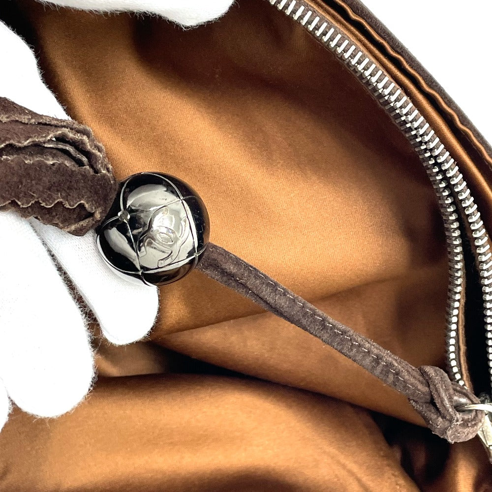 CHANEL Shoulder Bag suede Brown CC COCO Mark Trip Luco co Women Used Authentic