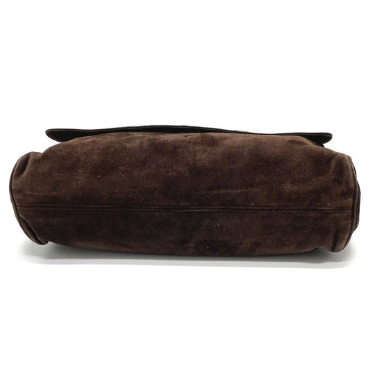 CHANEL Shoulder Bag suede Brown CC COCO Mark Trip Luco co Women Used Authentic