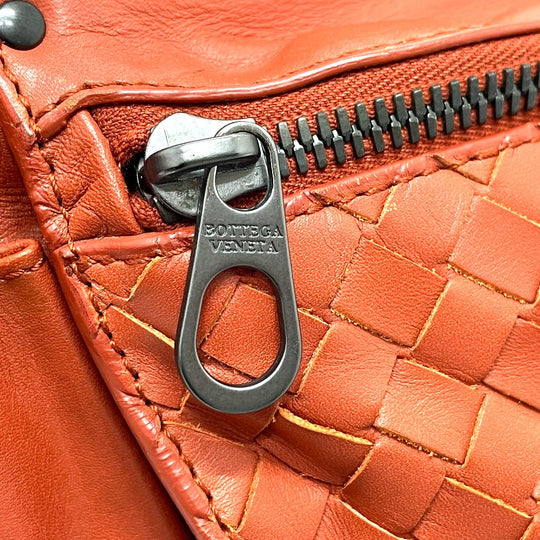 BOTTEGAVENETA Sling bag 121604 leather Red brown type INTRECCIATO Side belt unisex(Unisex) Used Authentic