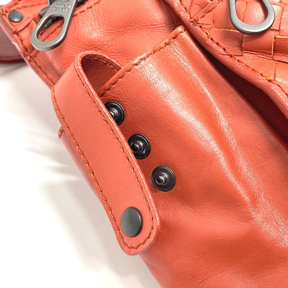 BOTTEGAVENETA Sling bag 121604 leather Red brown type INTRECCIATO Side belt unisex(Unisex) Used Authentic