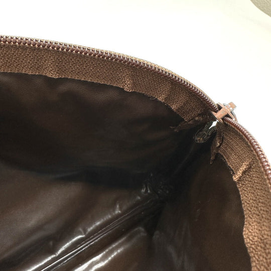 BURBERRY Pouch Canvas / leather beige check