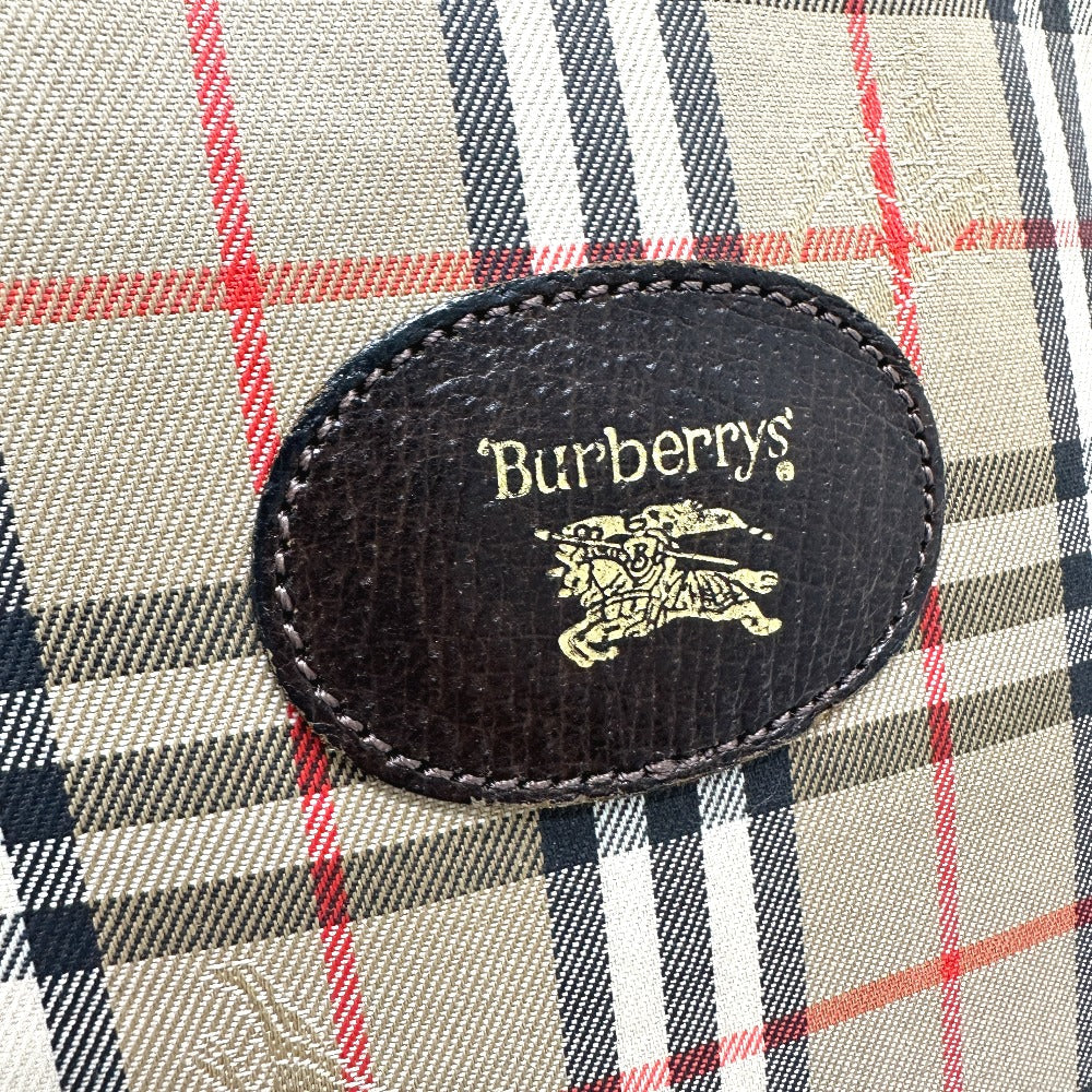 BURBERRY Pouch Canvas / leather beige check