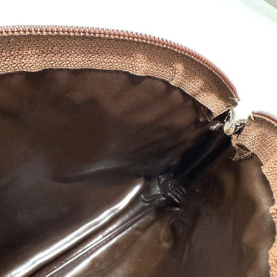 BURBERRY Pouch Canvas / leather beige check