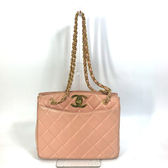 CHANEL Shoulder Bag lambskin pink CC COCO Mark Shoulder Bag Matrasse quilting Women Used Authentic