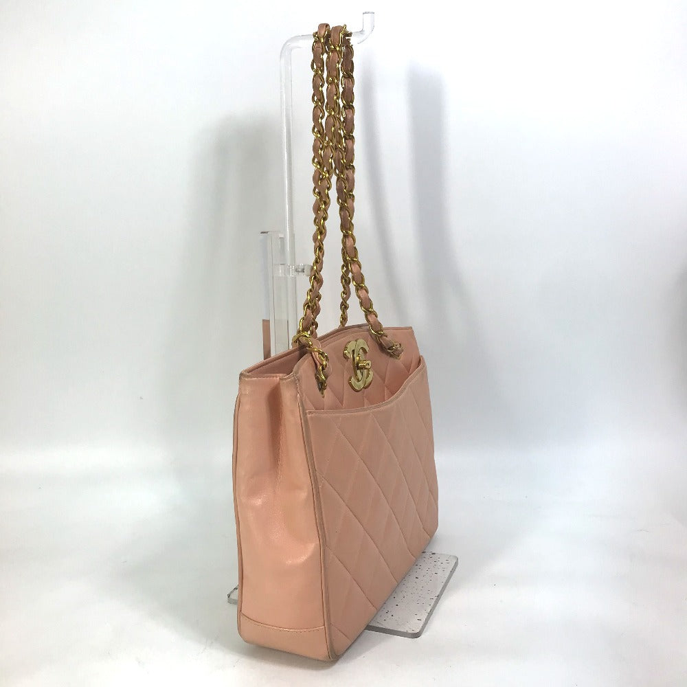 CHANEL Shoulder Bag lambskin pink CC COCO Mark Shoulder Bag Matrasse quilting Women Used Authentic