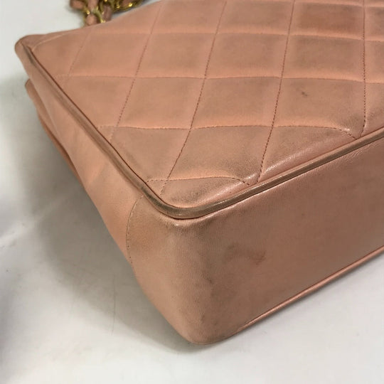 CHANEL Shoulder Bag lambskin pink CC COCO Mark Shoulder Bag Matrasse quilting Women Used Authentic