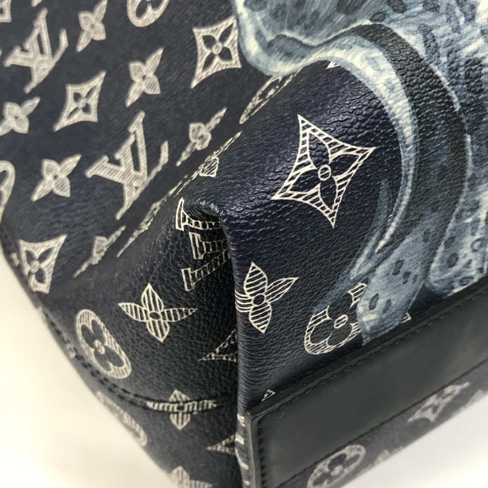 LOUIS VUITTON Tote Bag M54127 Monogram savanna canvas Navy Monogram savanna Jake and Dinos Chapman mens Used Authentic