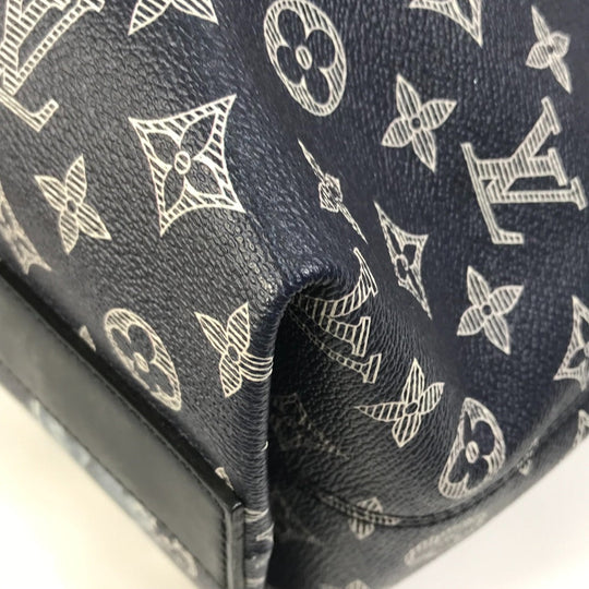 LOUIS VUITTON Tote Bag M54127 Monogram savanna canvas Navy Monogram savanna Jake and Dinos Chapman mens Used Authentic