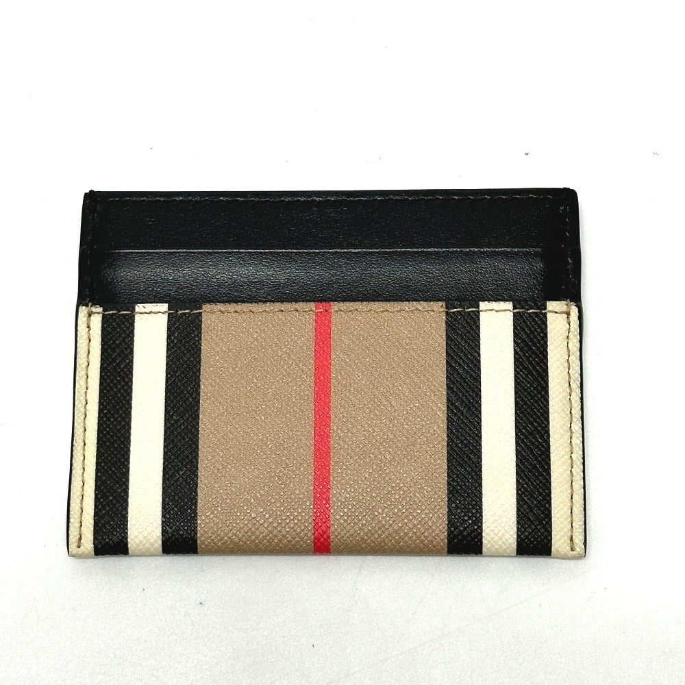 BURBERRY Card Case leather beige Check logo