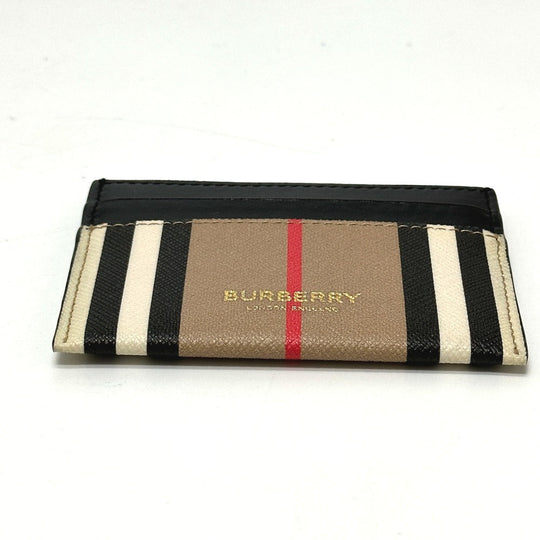 BURBERRY Card Case leather beige Check logo