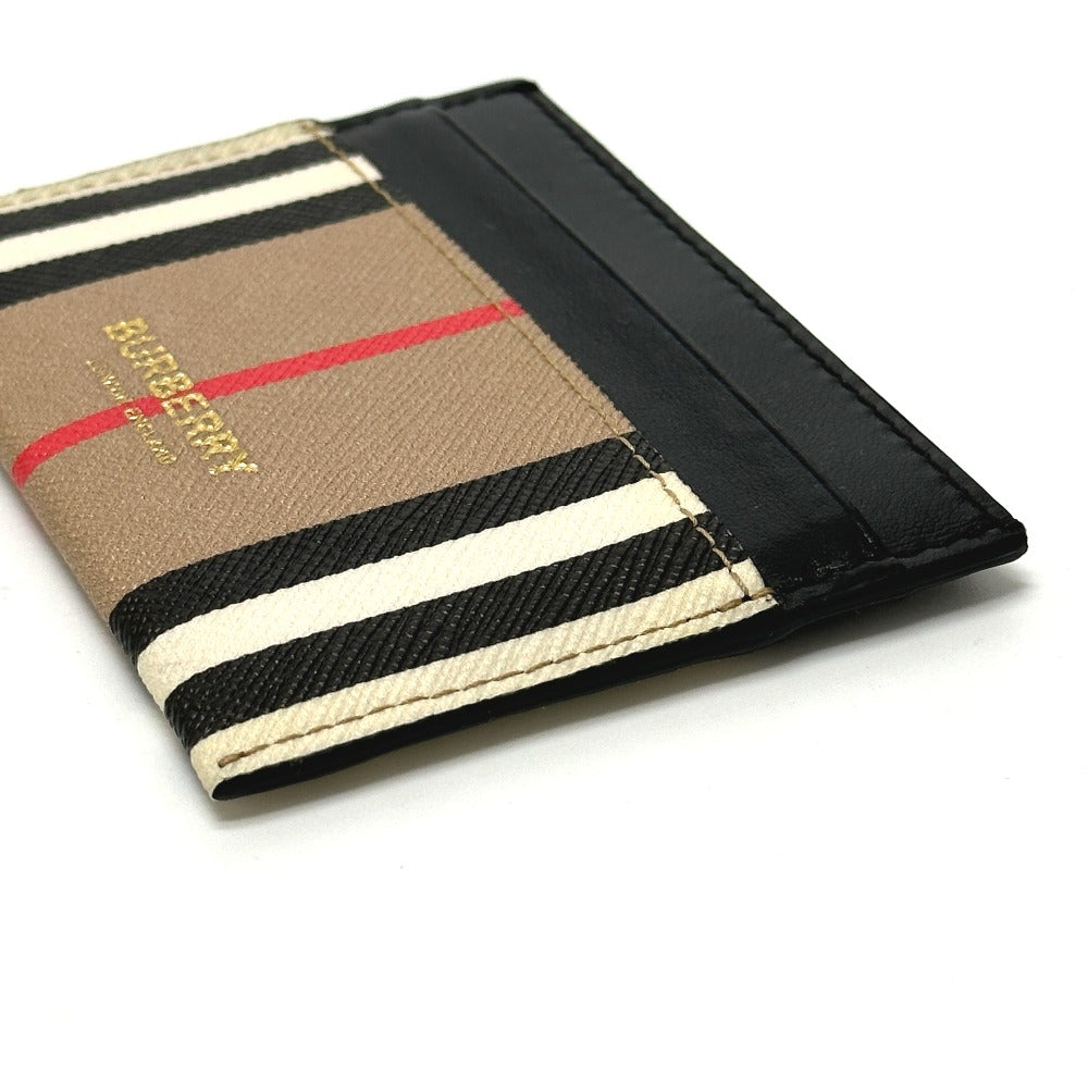 BURBERRY Card Case leather beige Check logo