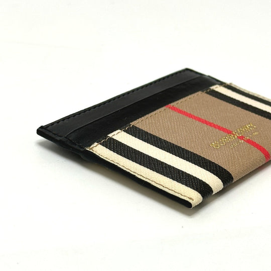 BURBERRY Card Case leather beige Check logo