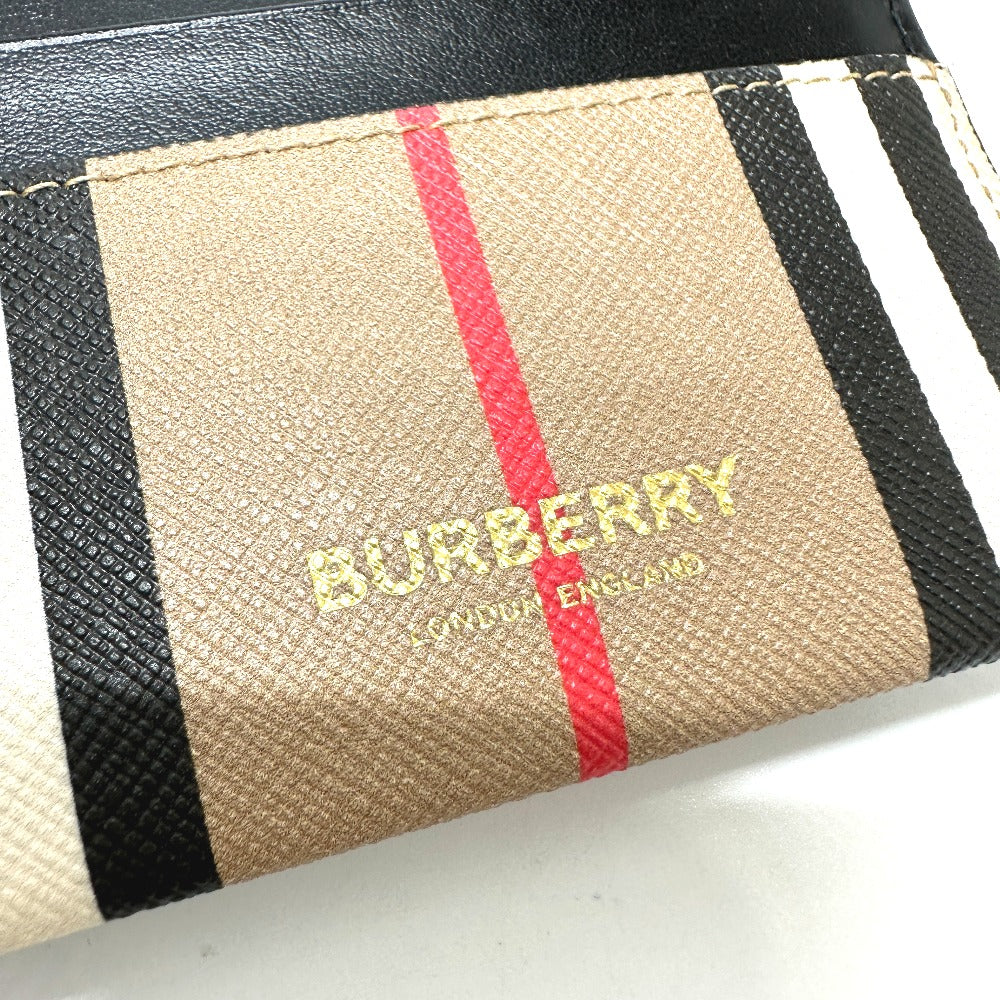 BURBERRY Card Case leather beige Check logo