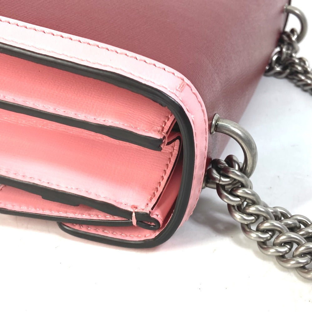 GUCCI Shoulder Bag 400249 leather pink Bicolor Bag Duonisos Women Used Authentic