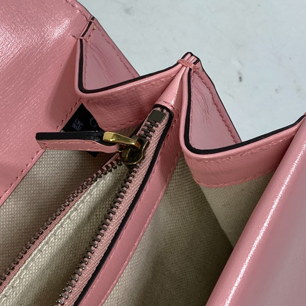 GUCCI Shoulder Bag 400249 leather pink Bicolor Bag Duonisos Women Used Authentic