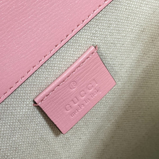GUCCI Shoulder Bag 400249 leather pink Bicolor Bag Duonisos Women Used Authentic