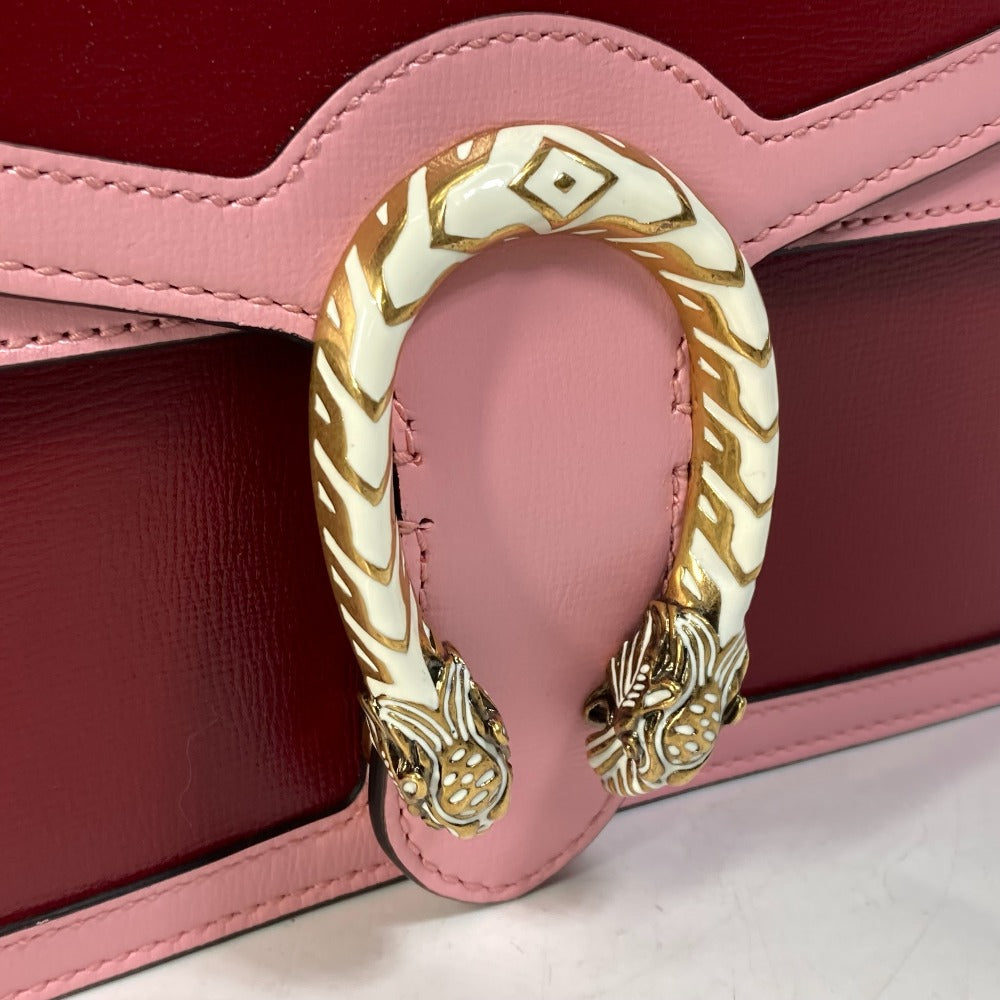 GUCCI Shoulder Bag 400249 leather pink Bicolor Bag Duonisos Women Used Authentic
