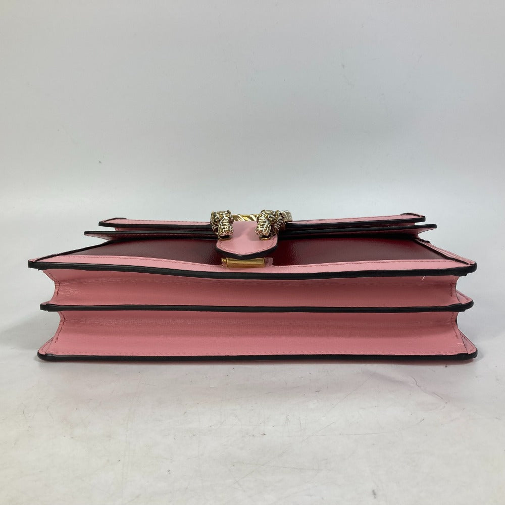 GUCCI Shoulder Bag 400249 leather pink Bicolor Bag Duonisos Women Used Authentic