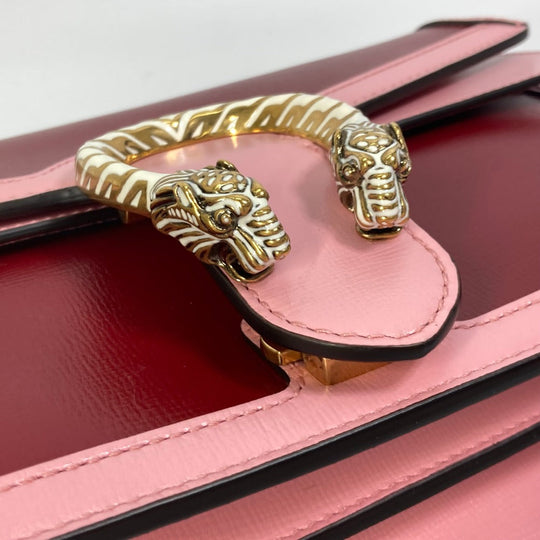 GUCCI Shoulder Bag 400249 leather pink Bicolor Bag Duonisos Women Used Authentic
