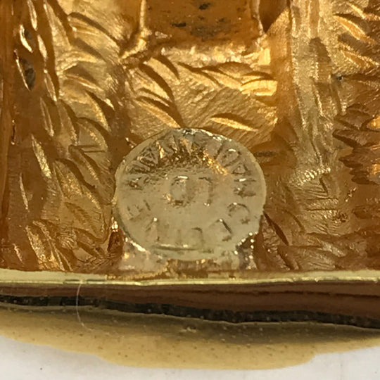 CELINE Earring metal gold vintage logo Women Used Authentic