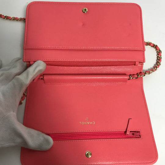 CHANEL Shoulder Bag A80972 leather pink CC COCO Mark Matelasse Bicolor Mademoiselle Women Used Authentic