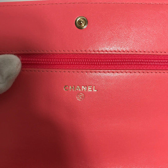 CHANEL Shoulder Bag A80972 leather pink CC COCO Mark Matelasse Bicolor Mademoiselle Women Used Authentic