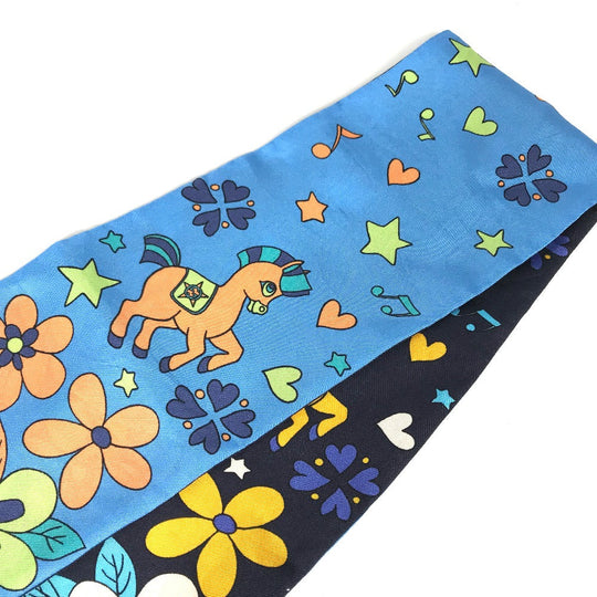 GUCCI scarf 698734 silk blue bandeau scarf