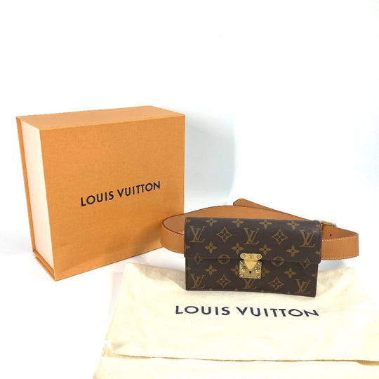 LOUIS VUITTON Waist bag M44667 Monogram canvas Brown Monogram S-Lock Belt Pouch PM Women Used Authentic