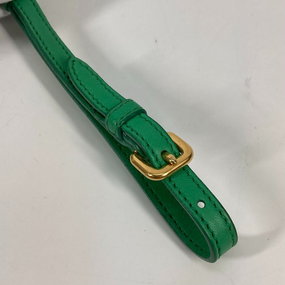 PRADA Clutch bag Nylon green Cosmetics Pouch logo Women Used Authentic