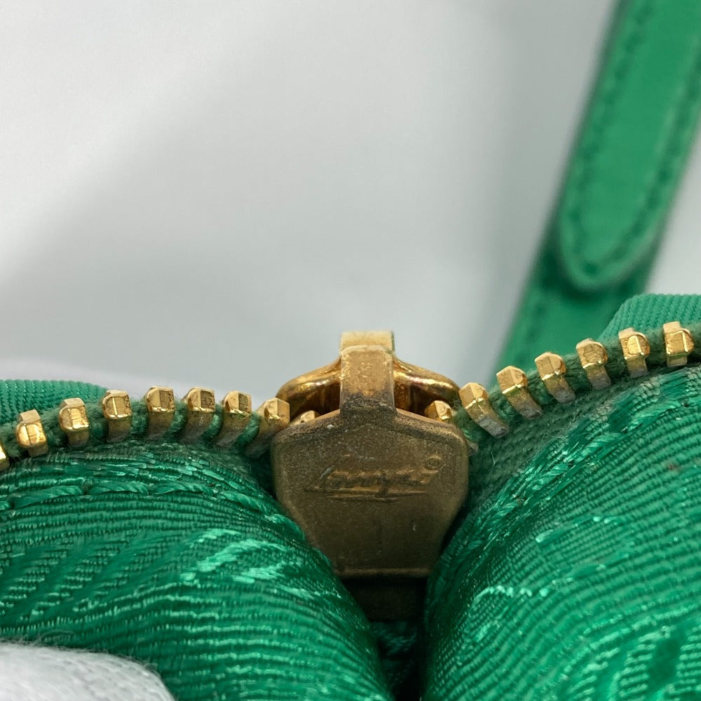 PRADA Clutch bag Nylon green Cosmetics Pouch logo Women Used Authentic