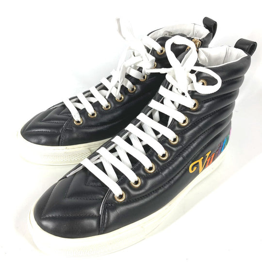 LOUIS VUITTON sneakers Leather, Leather black shoes shoes rainbow colors Stellar line 35 1/2