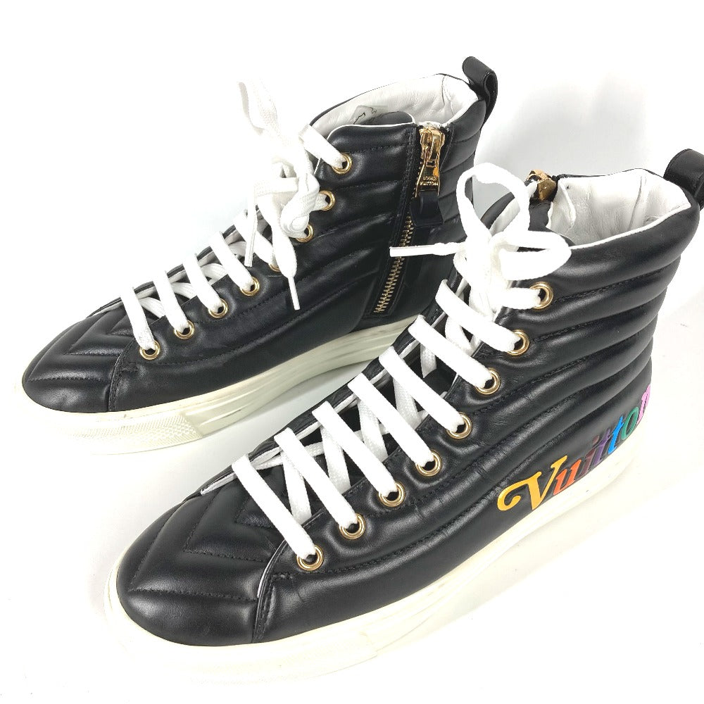 LOUIS VUITTON sneakers Leather, Leather black shoes shoes rainbow colors Stellar line 35 1/2