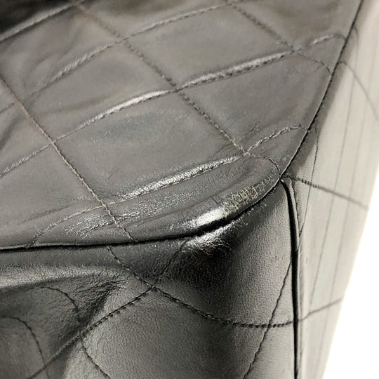 CHANEL Shoulder Bag leather black WChain Deca Trasse 34 Women Used Authentic