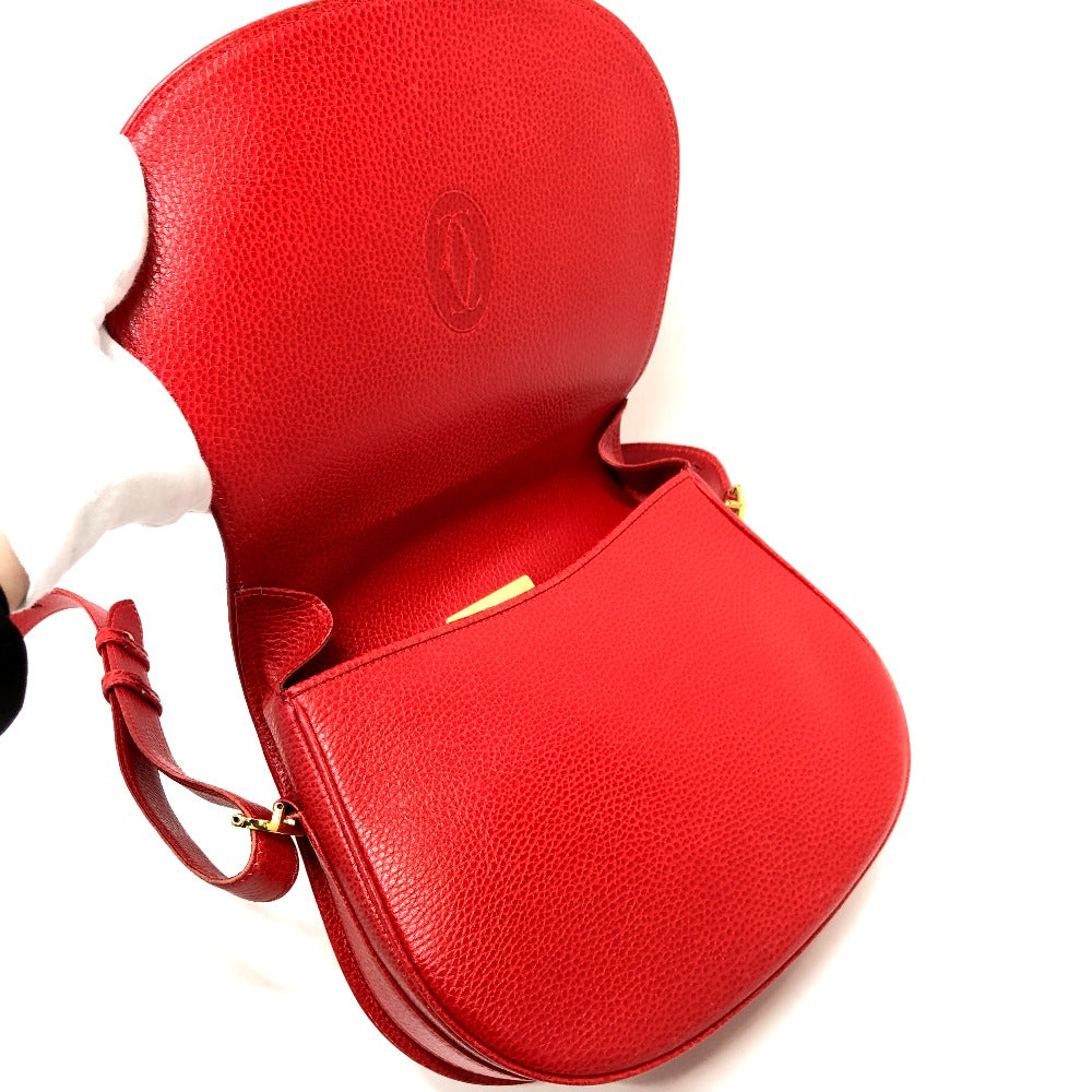 CARTIER Shoulder Bag leather Red Must Line