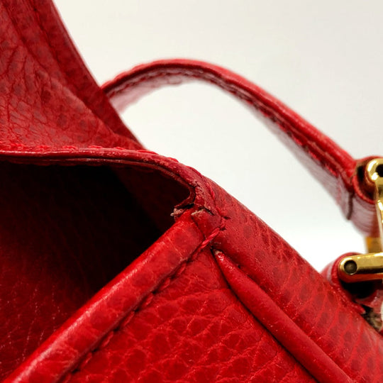 CARTIER Shoulder Bag leather Red Must Line