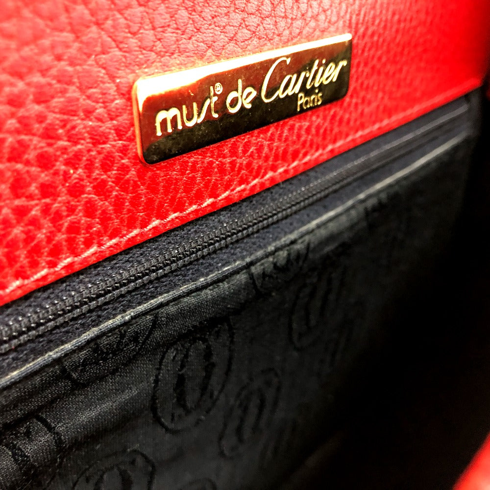CARTIER Shoulder Bag leather Red Must Line