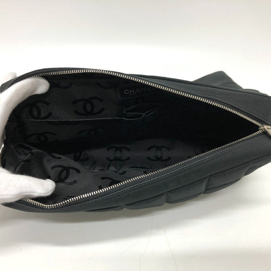CHANEL Shoulder Bag Nylon black COCO Mark Chocolate bar Women Used Authentic
