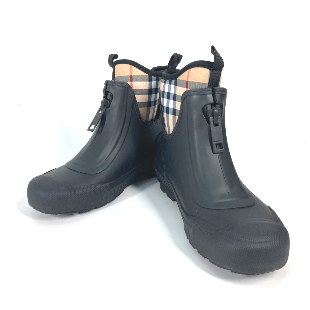 BURBERRY Rain shoes rubber beige check rain boots 35