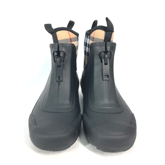 BURBERRY Rain shoes rubber beige check rain boots 35