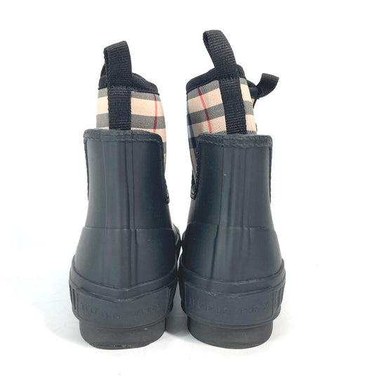 BURBERRY Rain shoes rubber beige check rain boots 35