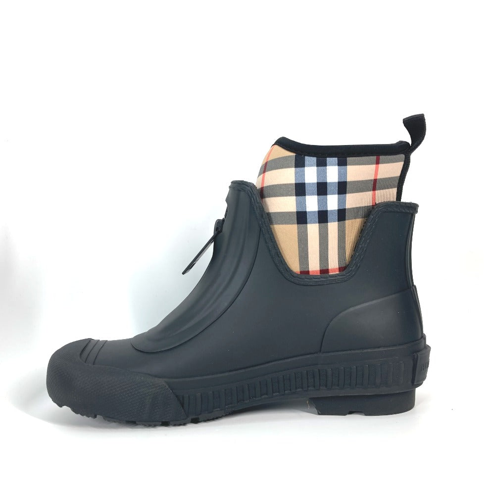 BURBERRY Rain shoes rubber beige check rain boots 35