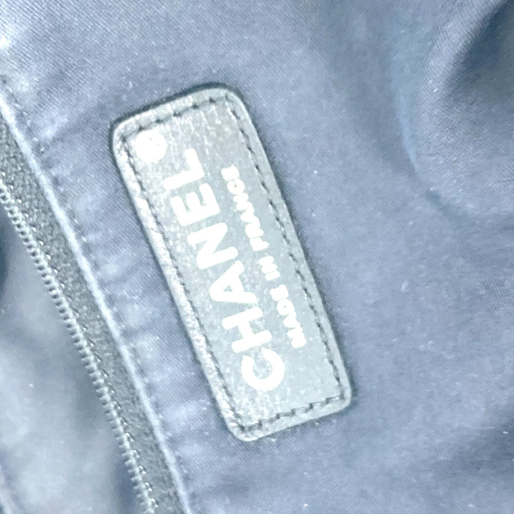 CHANEL Shoulder Bag Tweed, Leather Navy Button CC COCO Mark Girl chanel Women Used Authentic