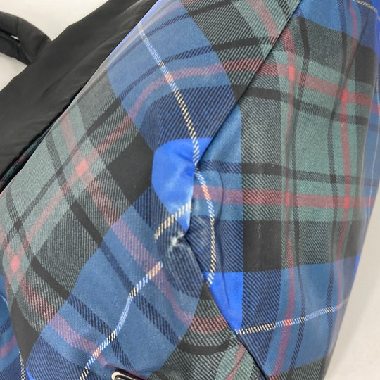 PRADA Shoulder Bag Nylon black check Bag Women Used Authentic