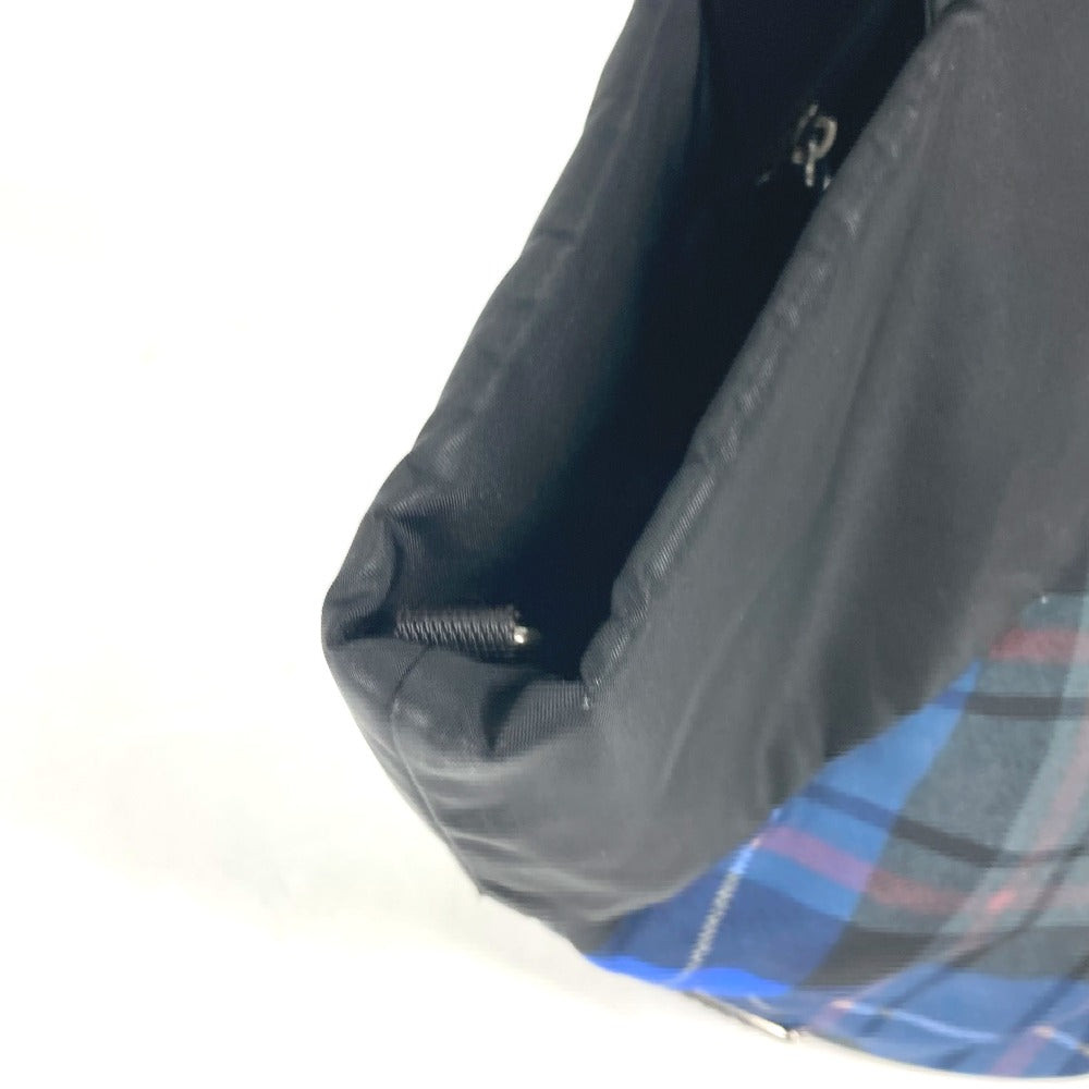 PRADA Shoulder Bag Nylon black check Bag Women Used Authentic